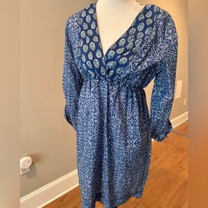 Blue Patterned Women's swim cover up dress by Nuture NWT L